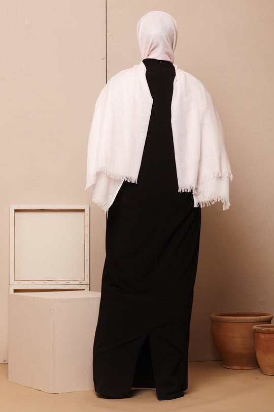 Black High Collar Neck Batwing Abaya - CAVE