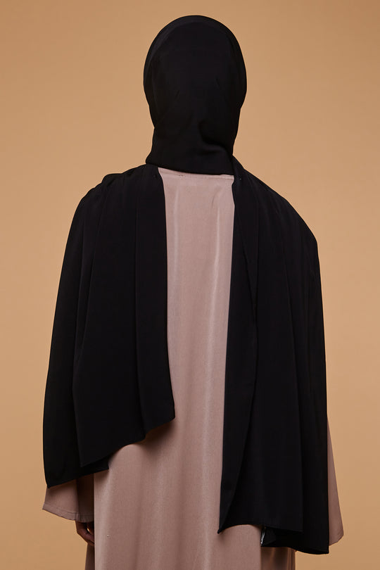 Black Soft Crepe Hijab - CAVE