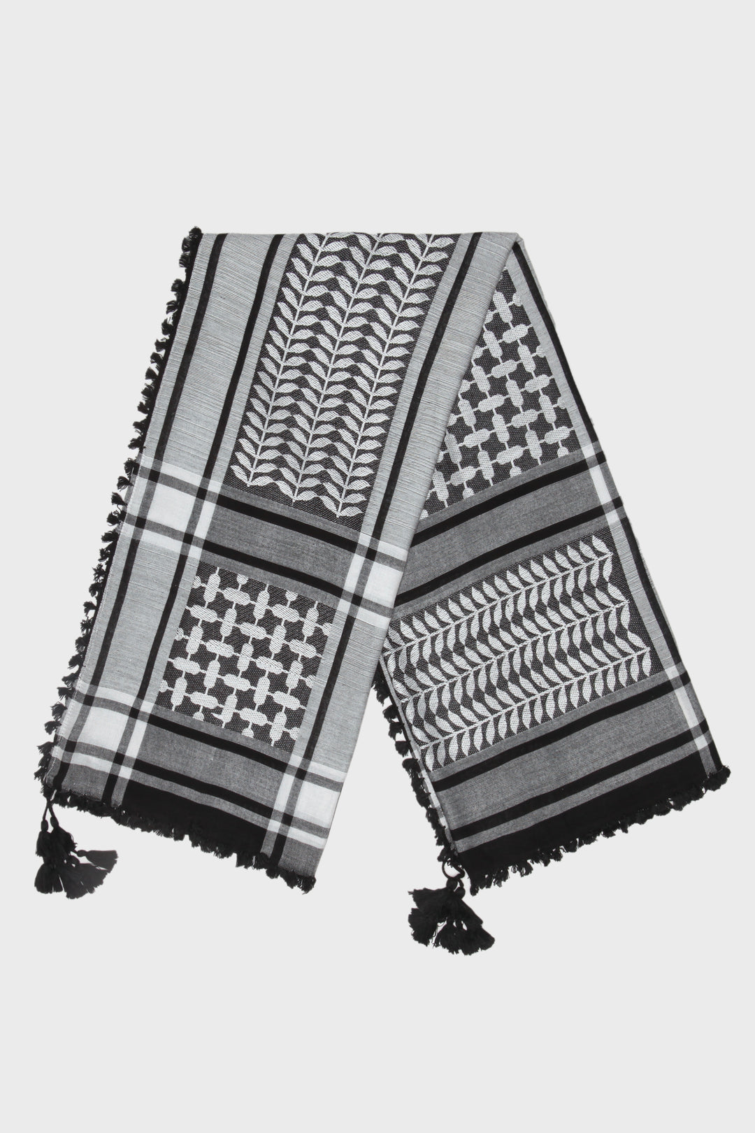 Black & White Bamboo Keffiyeh Scarf - CAVE