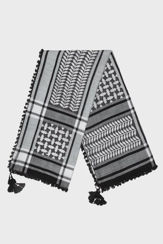 Black & White Bamboo Keffiyeh Scarf - CAVE
