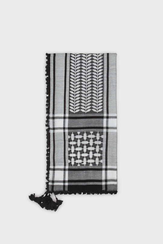 Black & White Bamboo Keffiyeh Scarf - CAVE