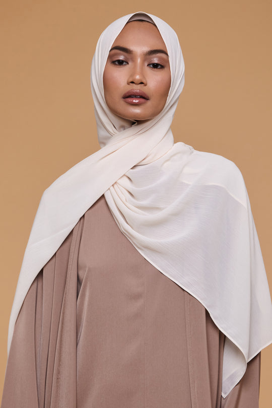 Buttercream Crinkle Soft Crepe Hijab - CAVE