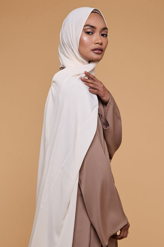 Buttercream Crinkle Soft Crepe Hijab - CAVE