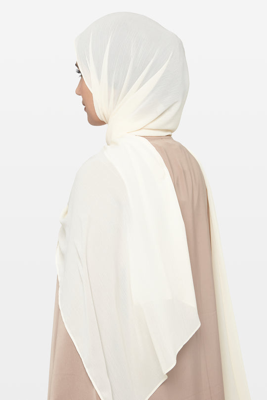 Buttercream Crinkle Soft Crepe Hijab - CAVE