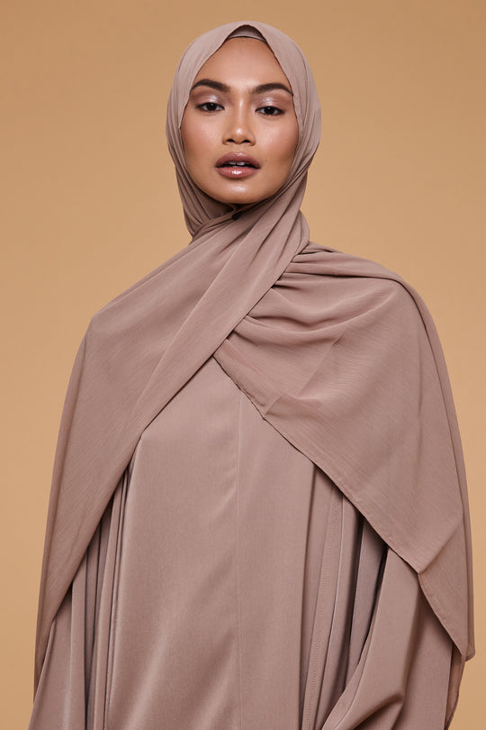 Caramel Brown Crinkle Soft Crepe Hijab - CAVE