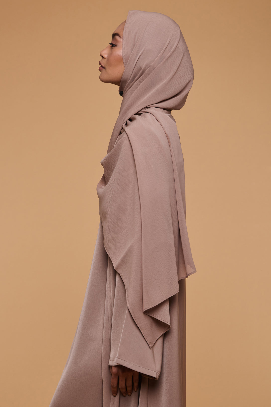 Caramel Brown Crinkle Soft Crepe Hijab - CAVE