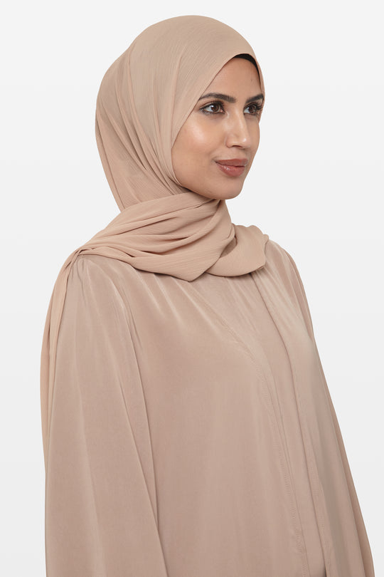 Caramel Brown Crinkle Soft Crepe Hijab - CAVE