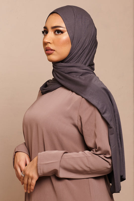 Charcoal Bamboo Jersey Hijab - CAVE