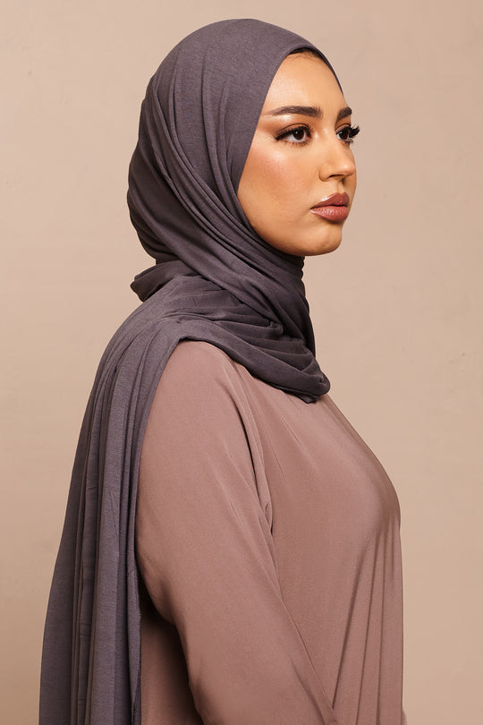 Charcoal Bamboo Jersey Hijab - CAVE
