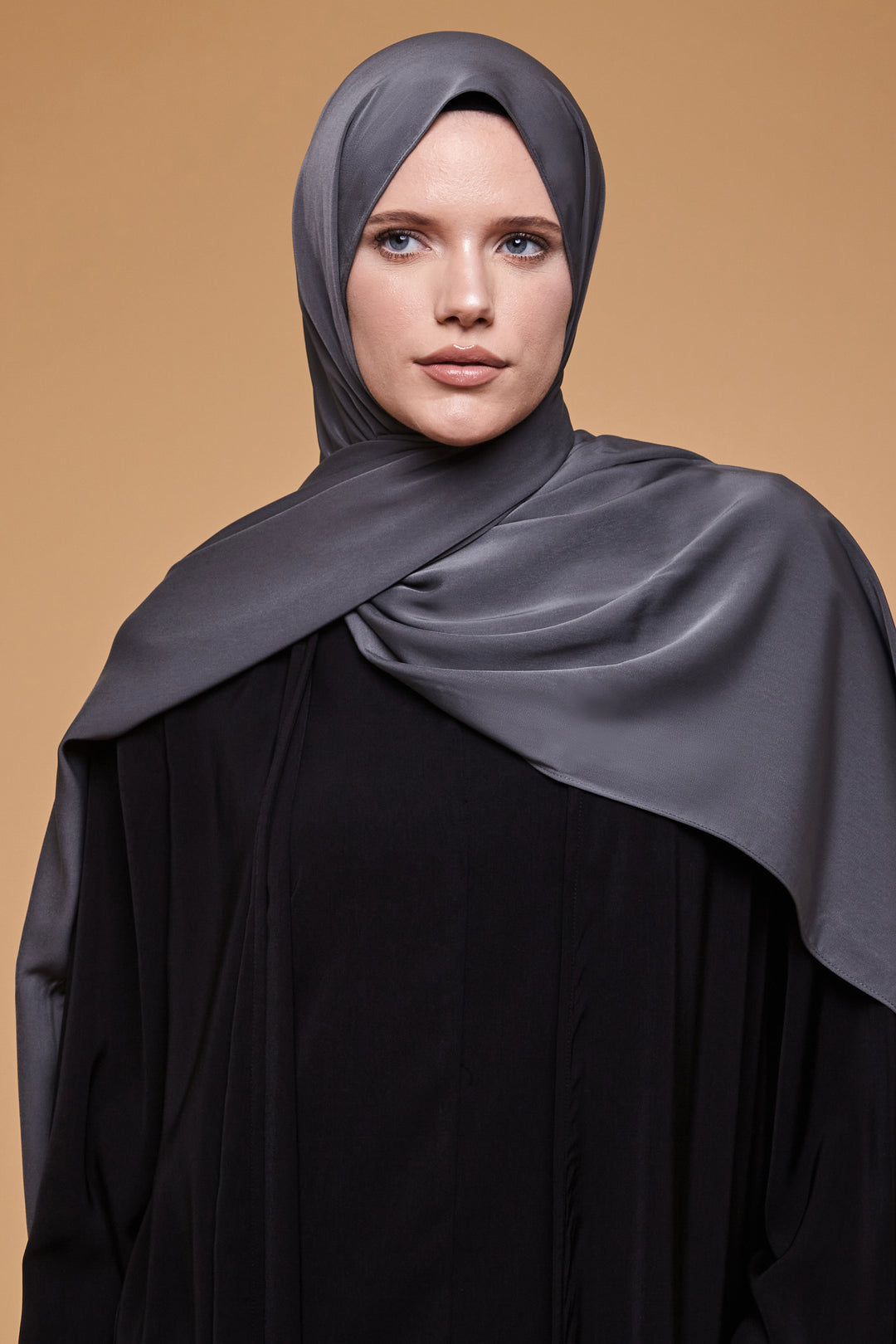 Charcoal Soft Crepe Hijab - CAVE