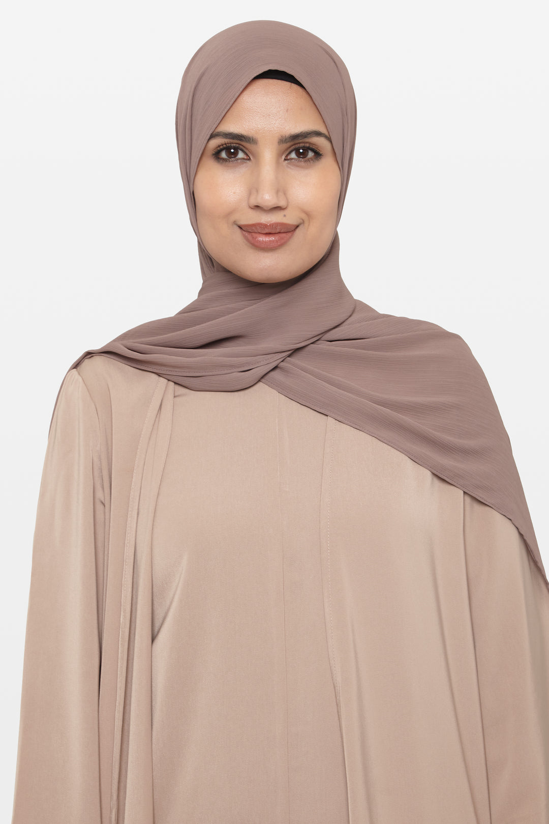 Deep Taupe Crinkle Soft Crepe Hijab - CAVE