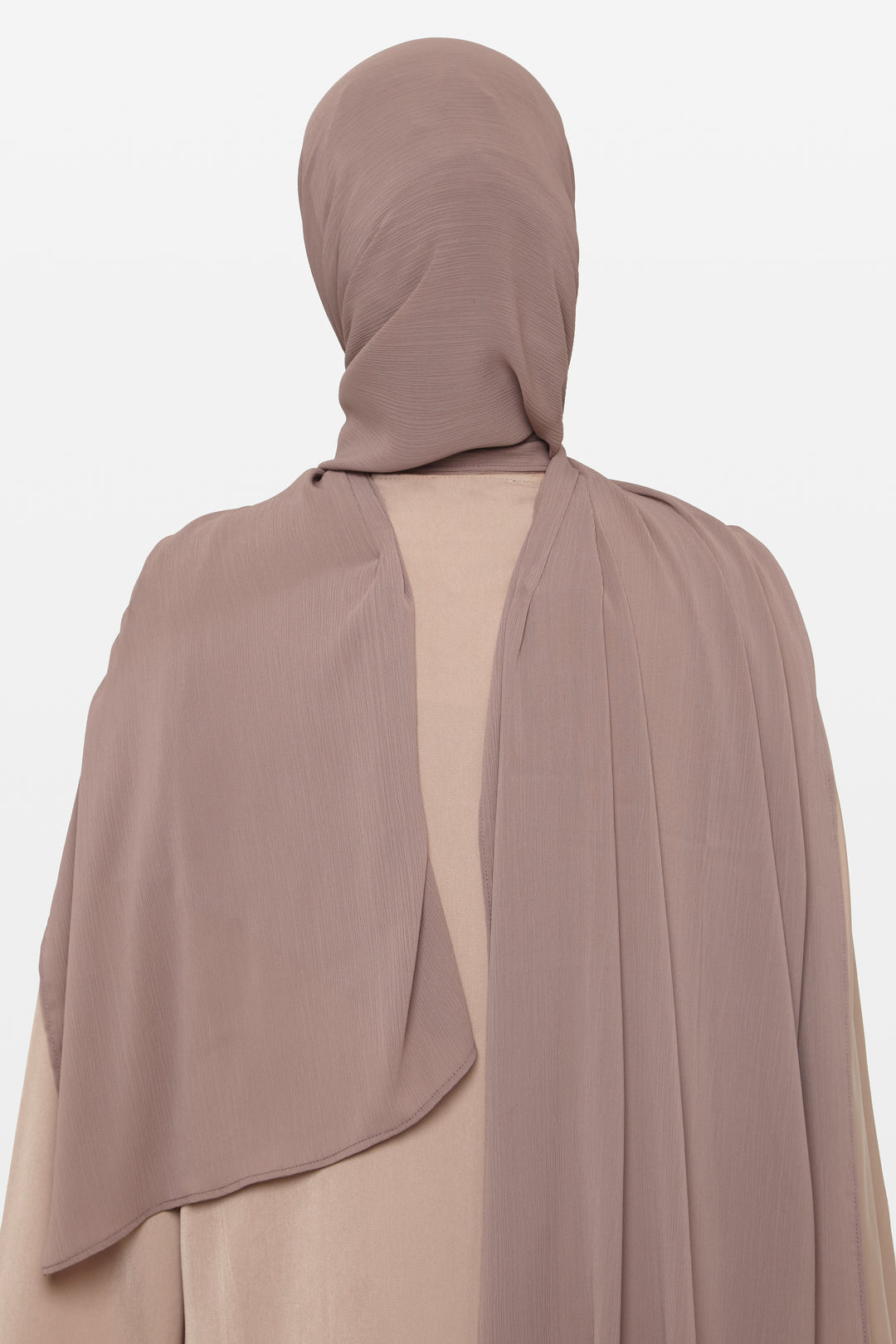 Deep Taupe Crinkle Soft Crepe Hijab - CAVE