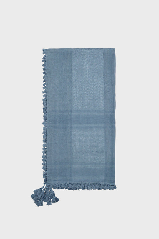 Faded Denim & Blue Shadow Bamboo Keffiyeh Scarf - CAVE