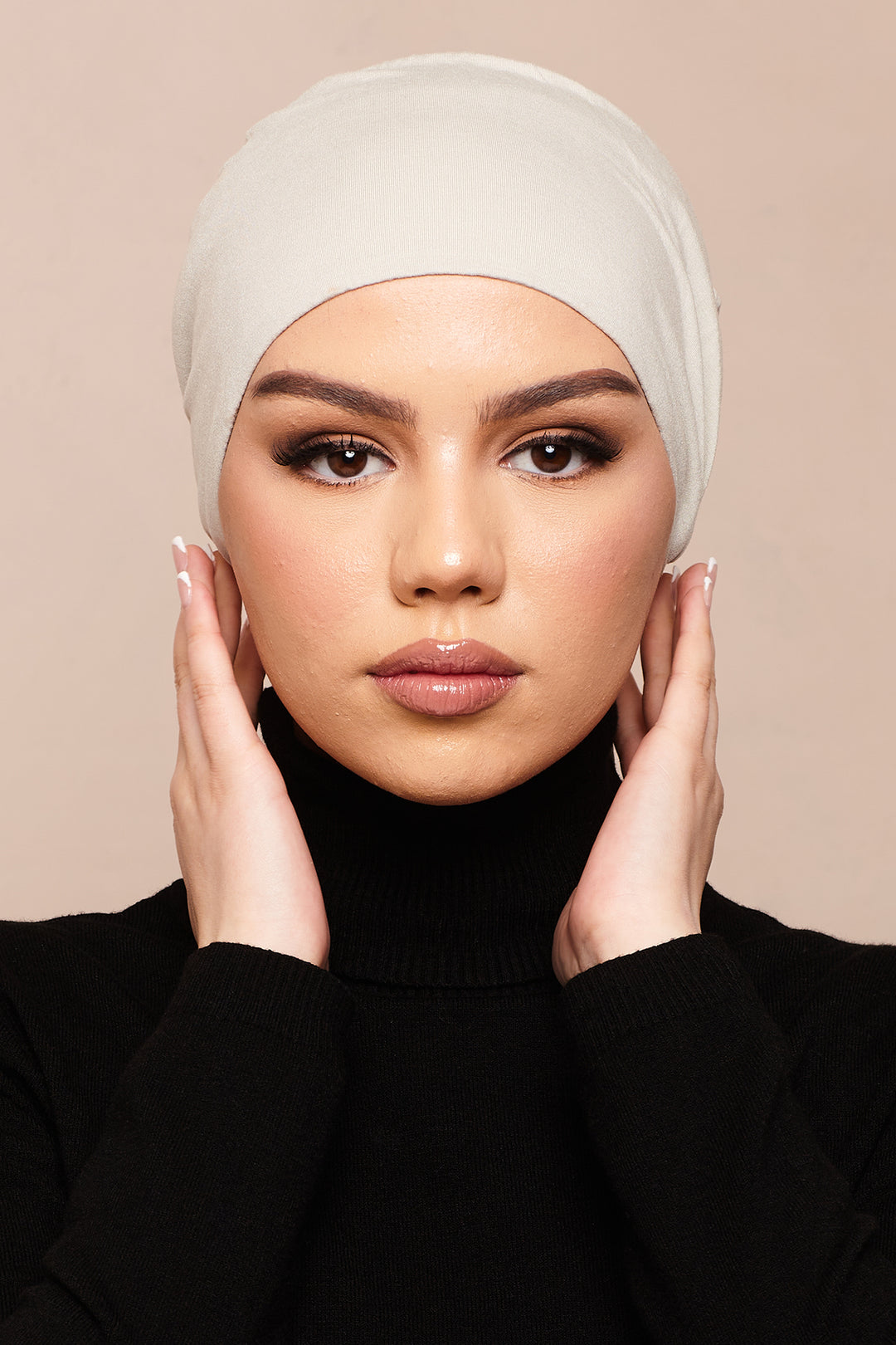 Foggy Grey Scrunchie Bamboo Jersey Hijab Cap - CAVE