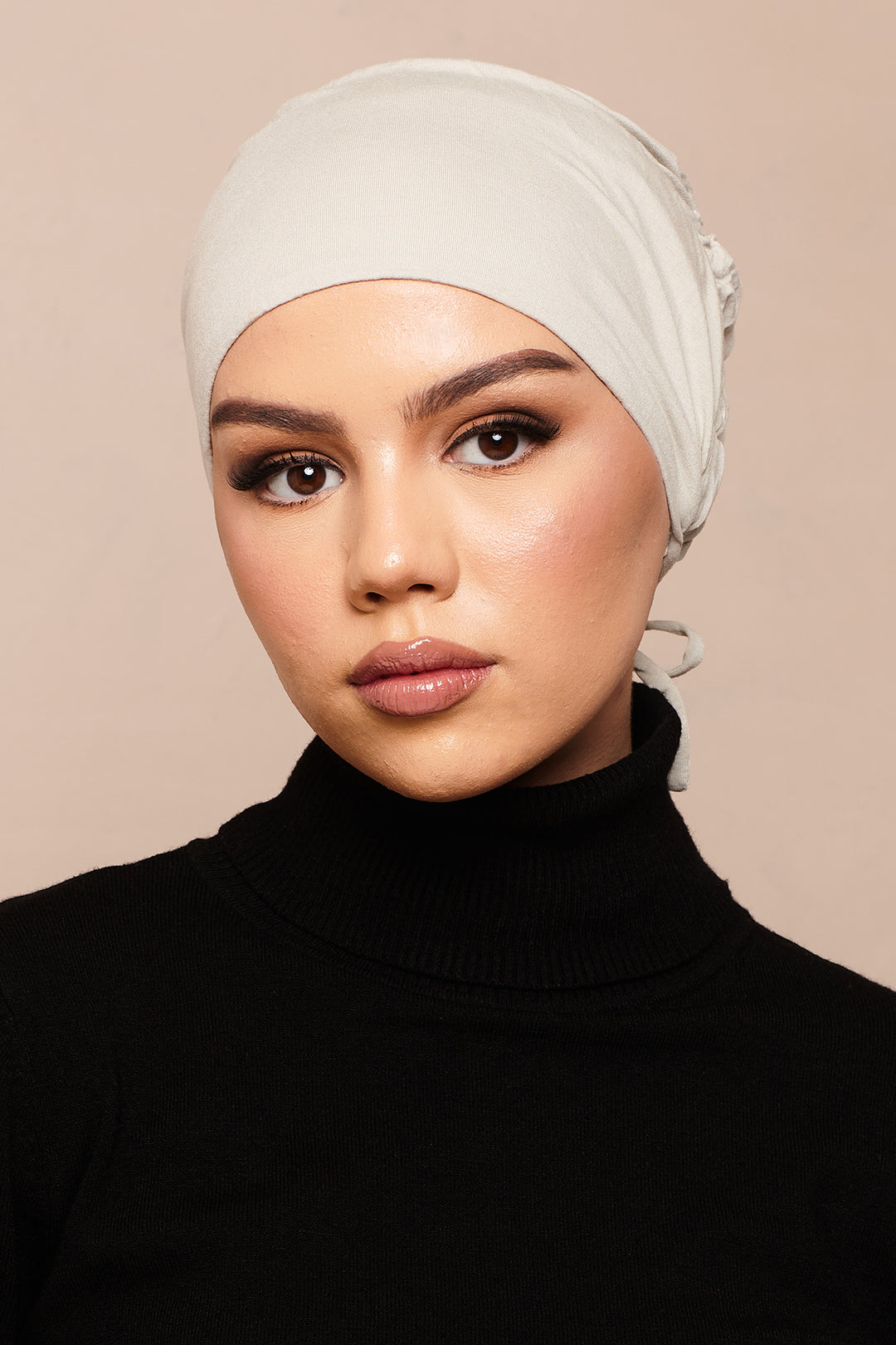 Foggy Grey Scrunchie Bamboo Jersey Hijab Cap - CAVE