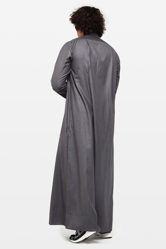 Granite Charcoal Kuwaiti Collar Thobe - CAVE
