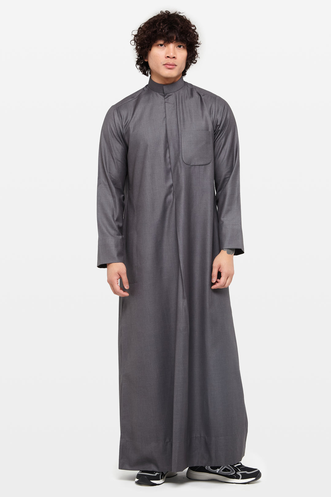 Granite Charcoal Kuwaiti Collar Thobe - CAVE