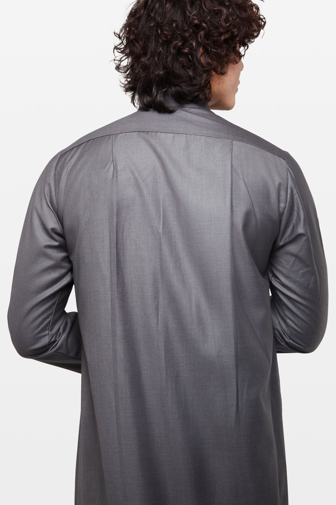 Granite Charcoal Kuwaiti Collar Thobe - CAVE