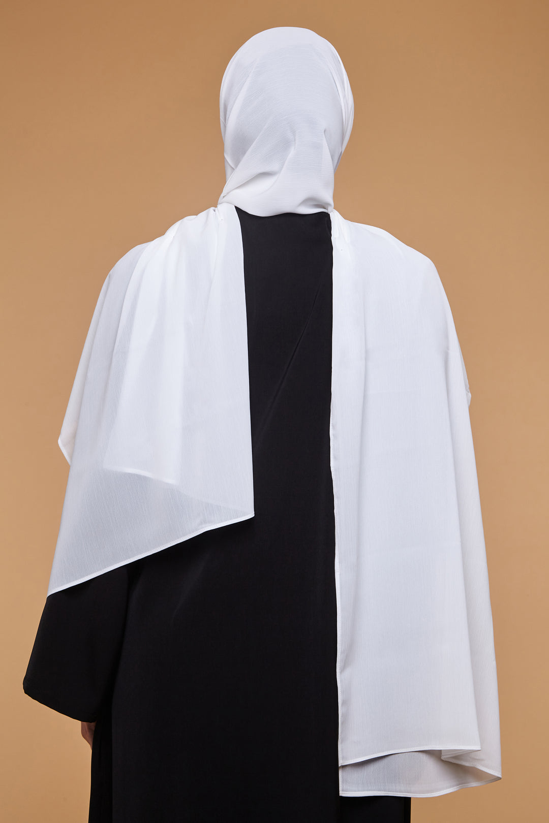 Ice White Crinkle Soft Crepe Hijab - CAVE