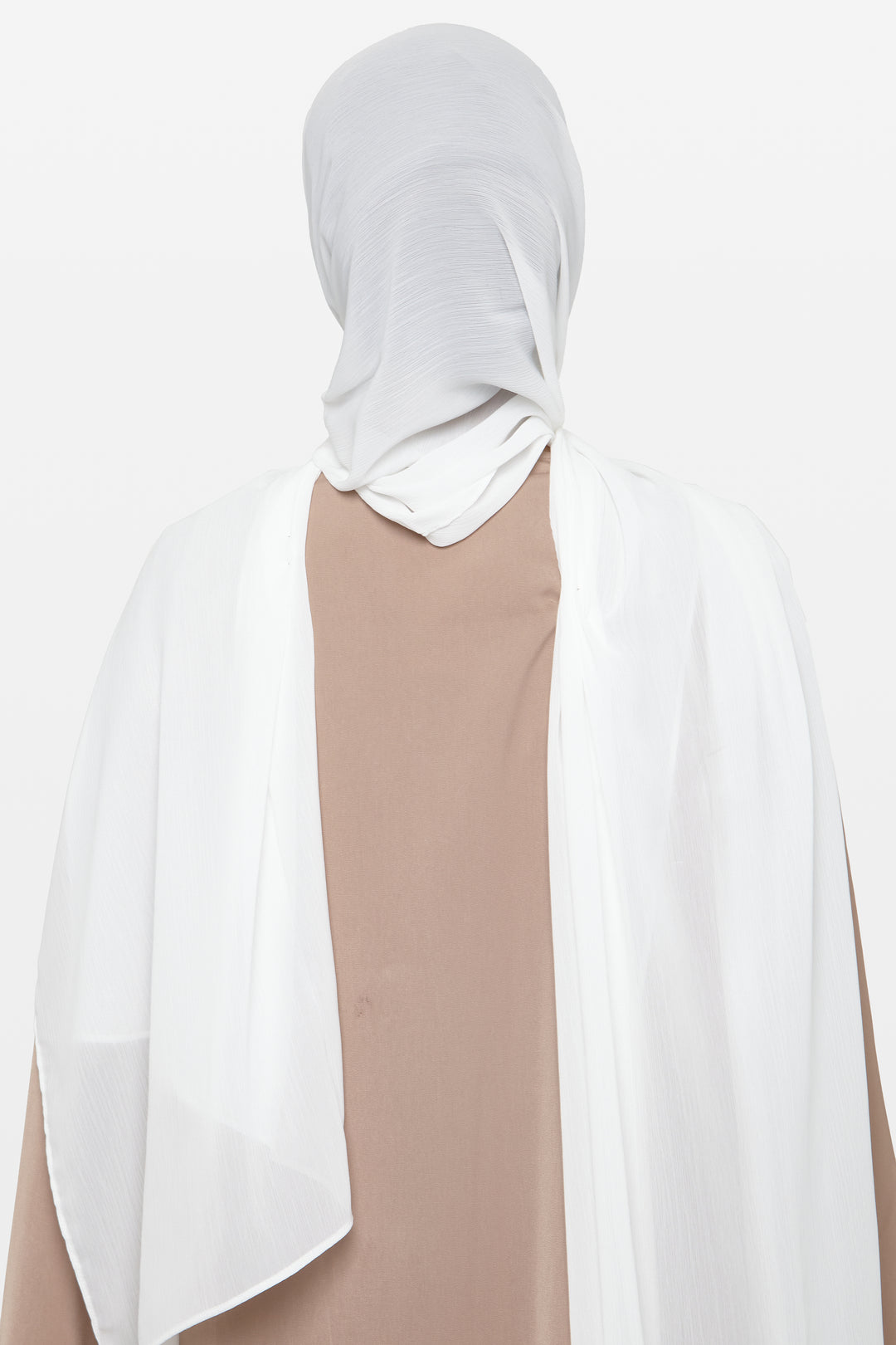 Ice White Crinkle Soft Crepe Hijab - CAVE