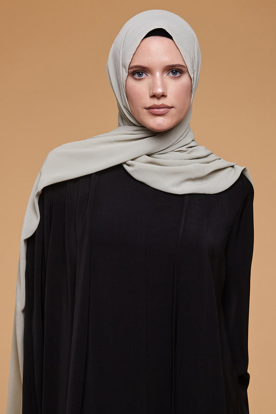 Khaki Stone Crinkle Soft Crepe Hijab - CAVE