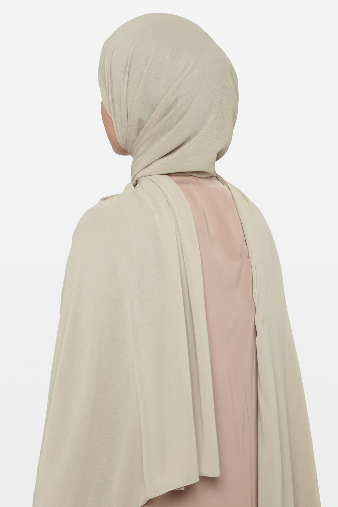Khaki Stone Crinkle Soft Crepe Hijab - CAVE