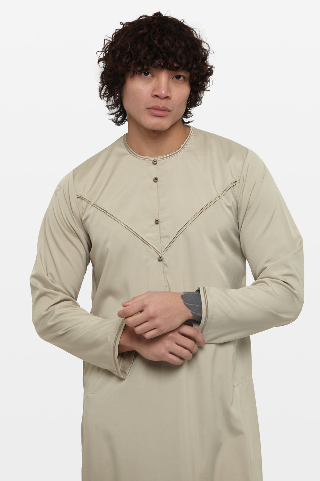 Khaki Stone Emirati Thobe - CAVE