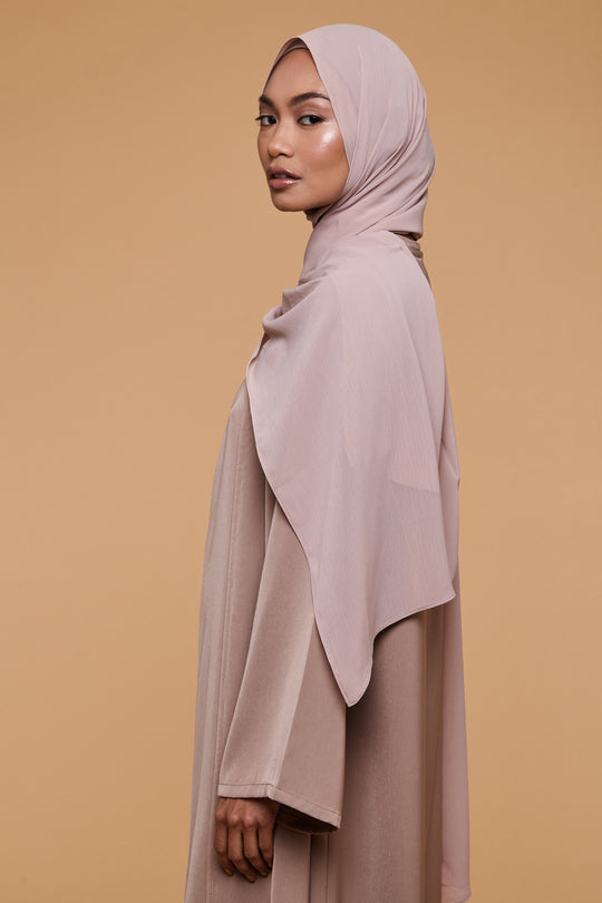 Latte Crinkle Soft Crepe Hijab - CAVE