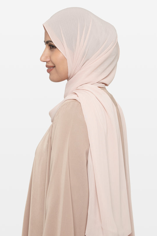 Latte Crinkle Soft Crepe Hijab - CAVE