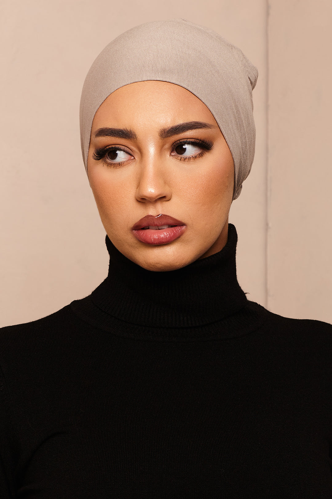 Latte Scrunchie Bamboo Jersey Hijab Cap - CAVE