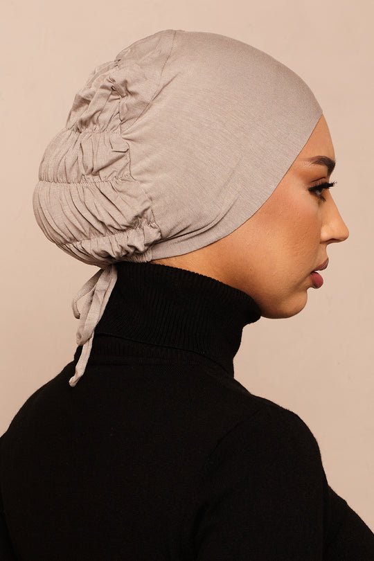 Latte Scrunchie Bamboo Jersey Hijab Cap - CAVE
