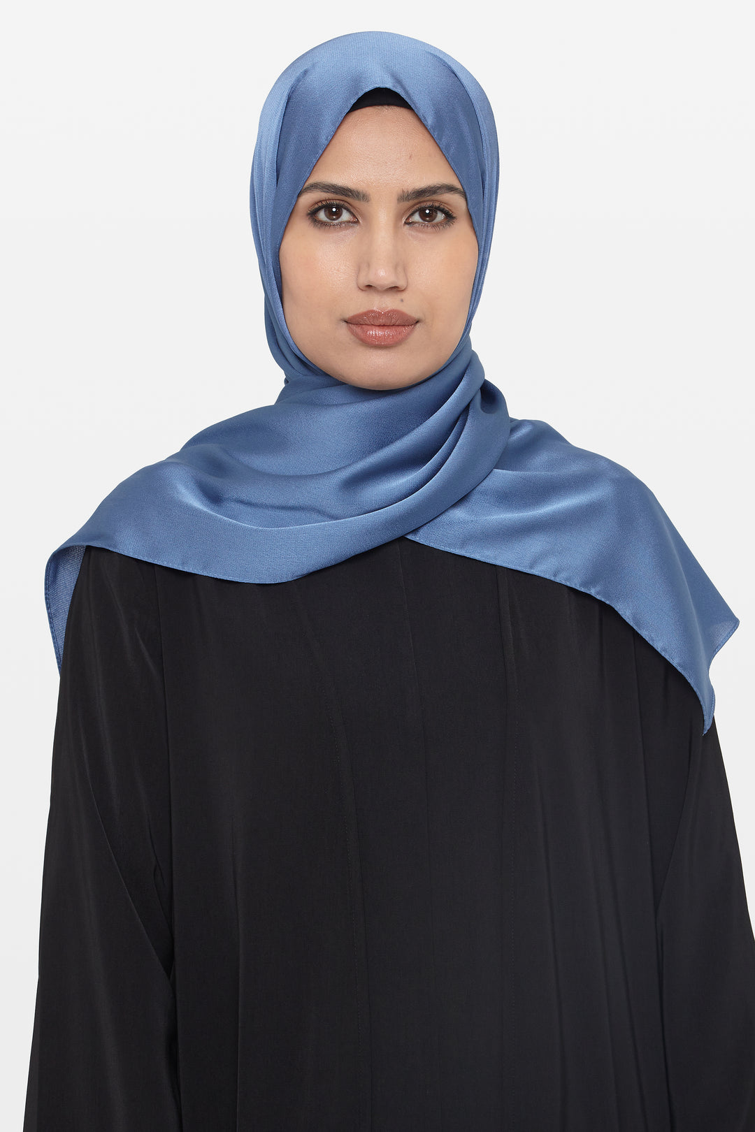 Maya Blue Grain Satin Hijab - CAVE