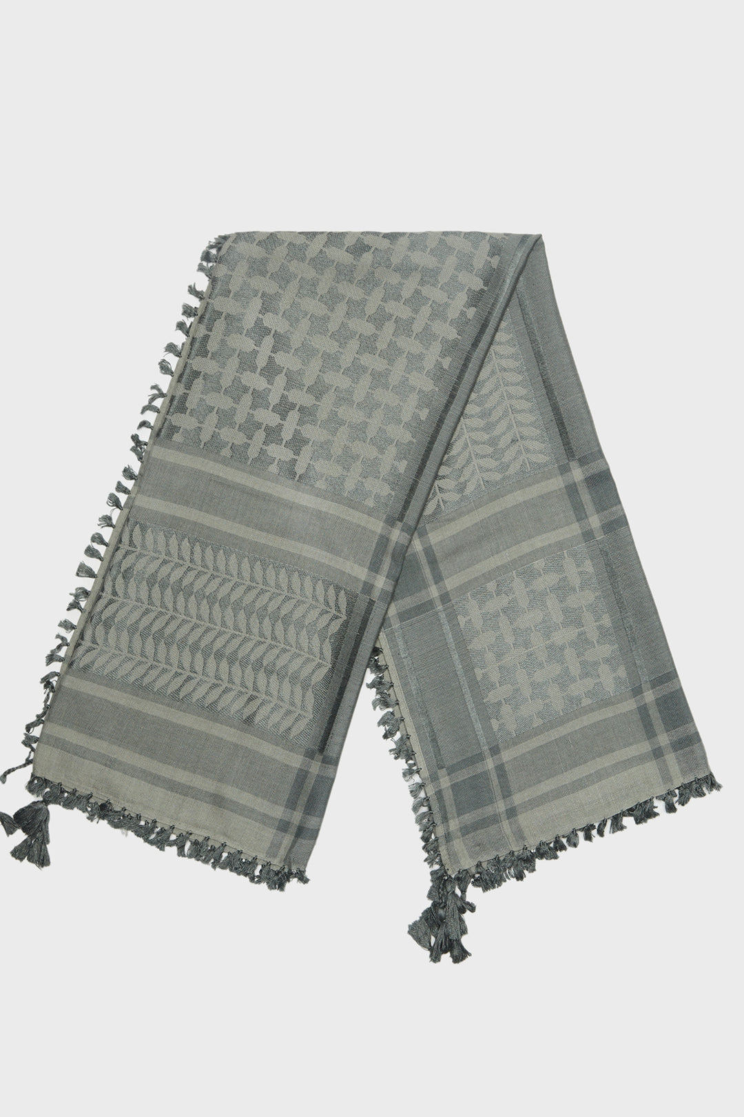 Mint Green & Khaki Bamboo Keffiyeh Scarf - CAVE