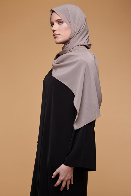 Mocha Meringue Crinkle Soft Crepe Hijab - CAVE