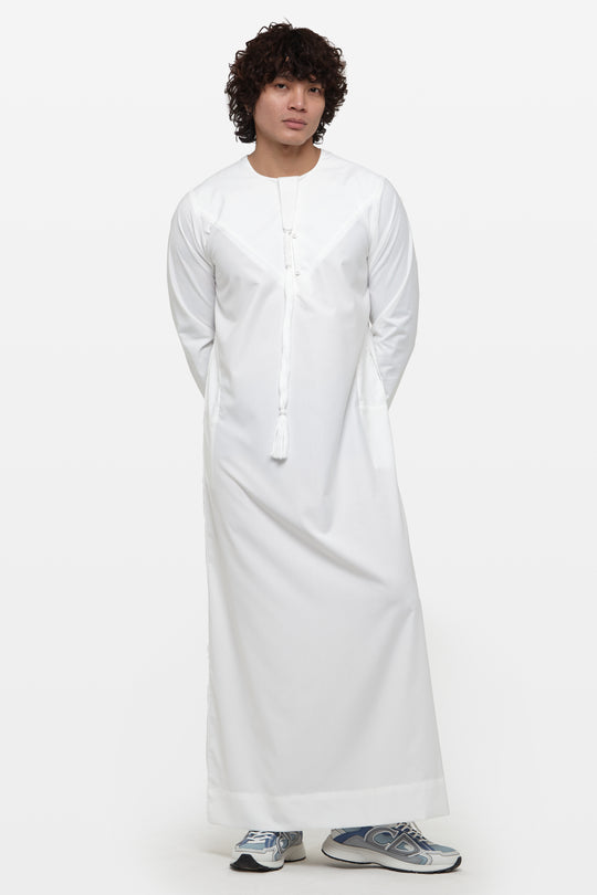 Off White Heavy Emirati Thobe - CAVE