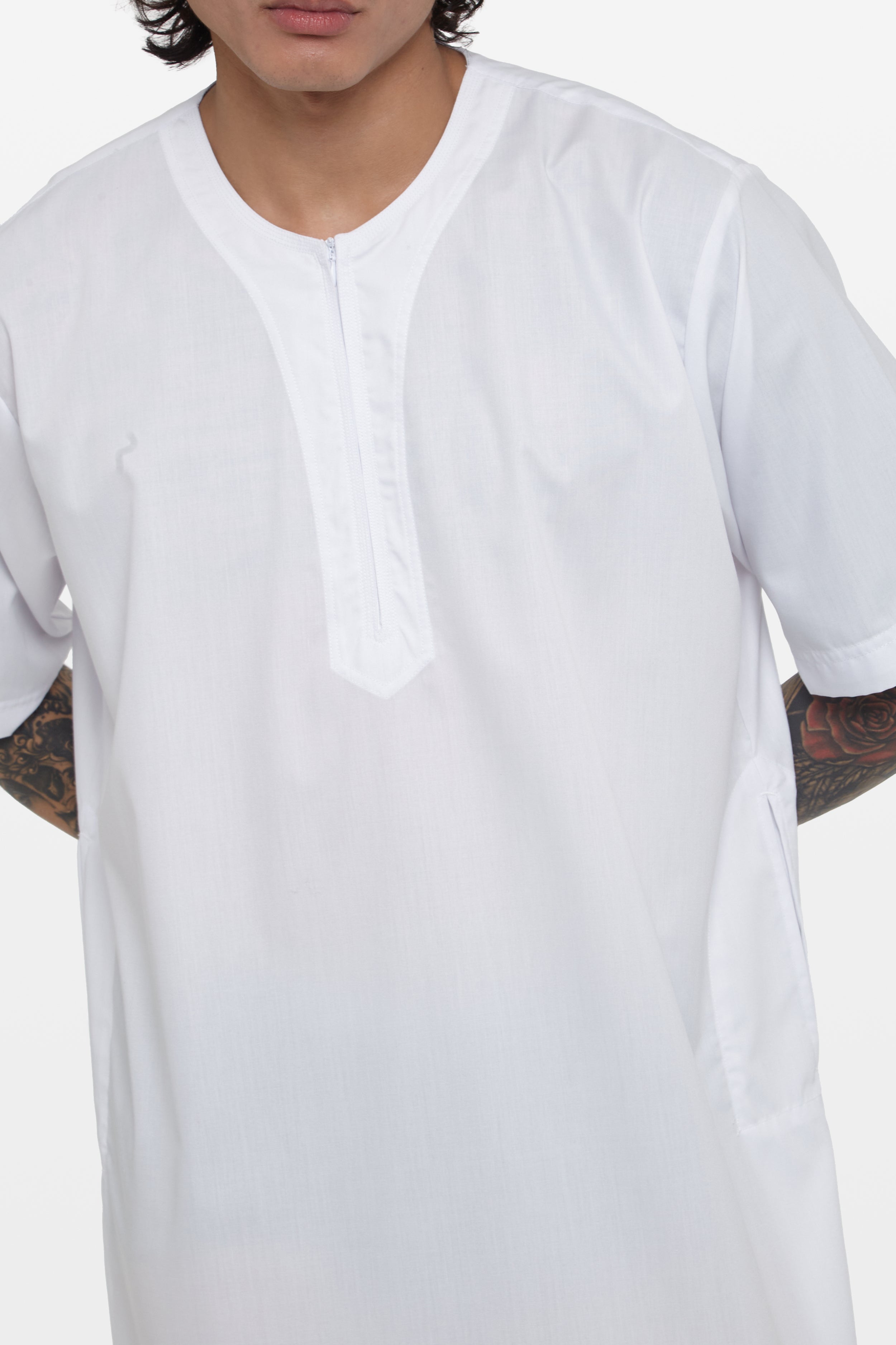 Off White Short Sleeve Moroccan Thobe – CAVE