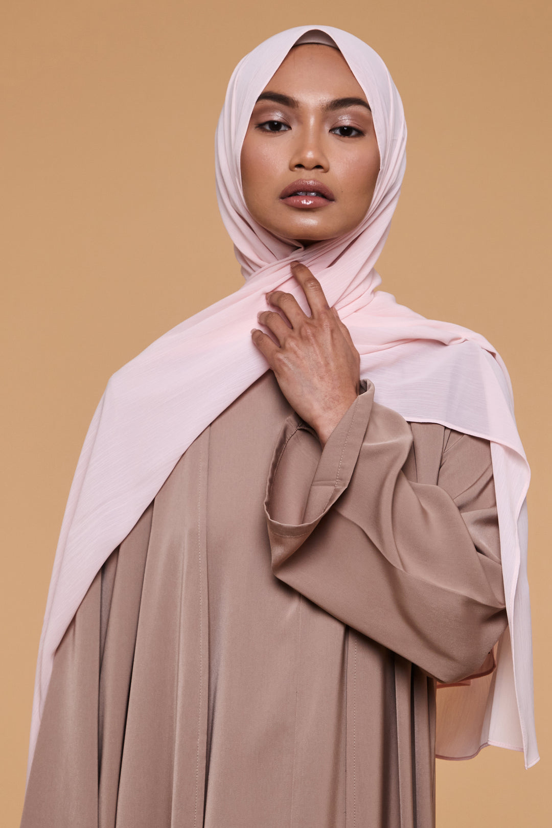 Rose Quartz Crinkle Soft Crepe Hijab - CAVE
