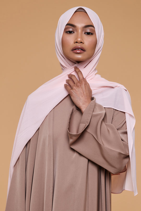 Rose Quartz Crinkle Soft Crepe Hijab - CAVE
