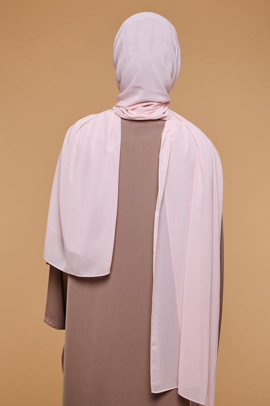 Rose Quartz Crinkle Soft Crepe Hijab - CAVE