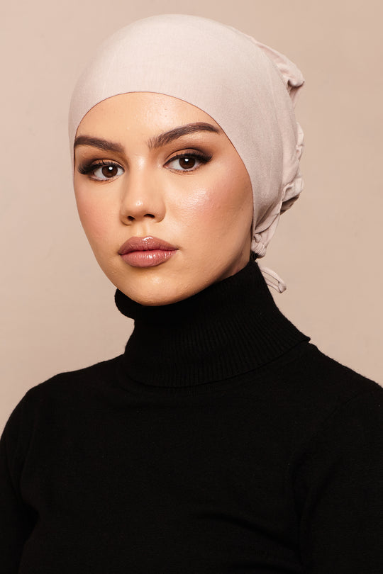 Rose Scrunchie Bamboo Jersey Hijab Cap - CAVE