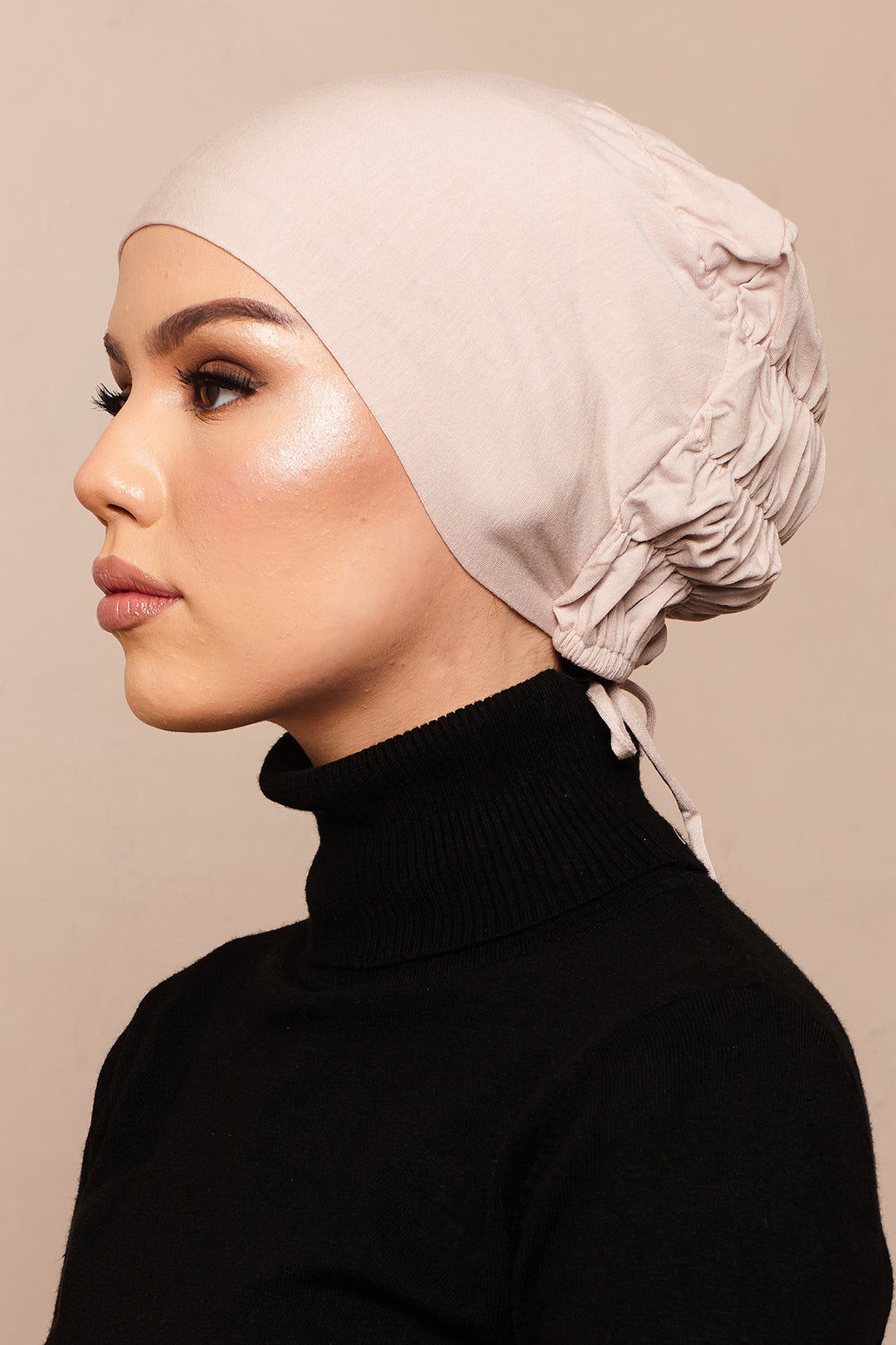 Rose Scrunchie Bamboo Jersey Hijab Cap - CAVE