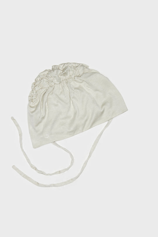 Satin-Blend Foggy Grey Scrunchie Bamboo Jersey Hijab Cap - CAVE