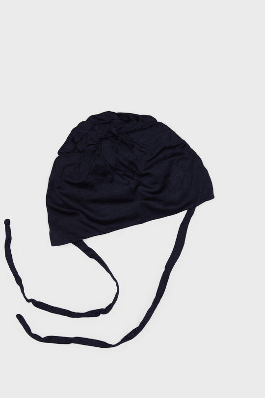 Satin-Blend Maritime Blue Scrunchie Bamboo Jersey Hijab Cap - CAVE