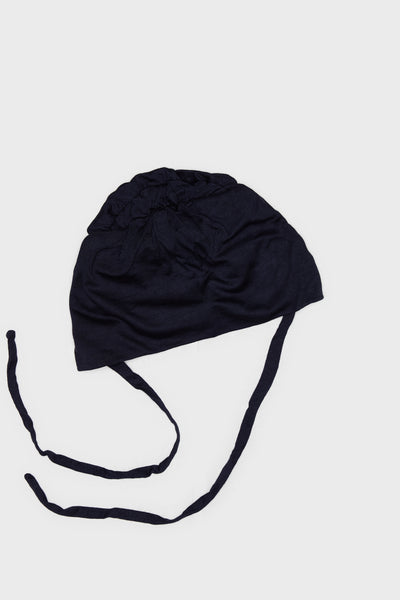 Satin-Blend Maritime Blue Scrunchie Bamboo Jersey Hijab Cap