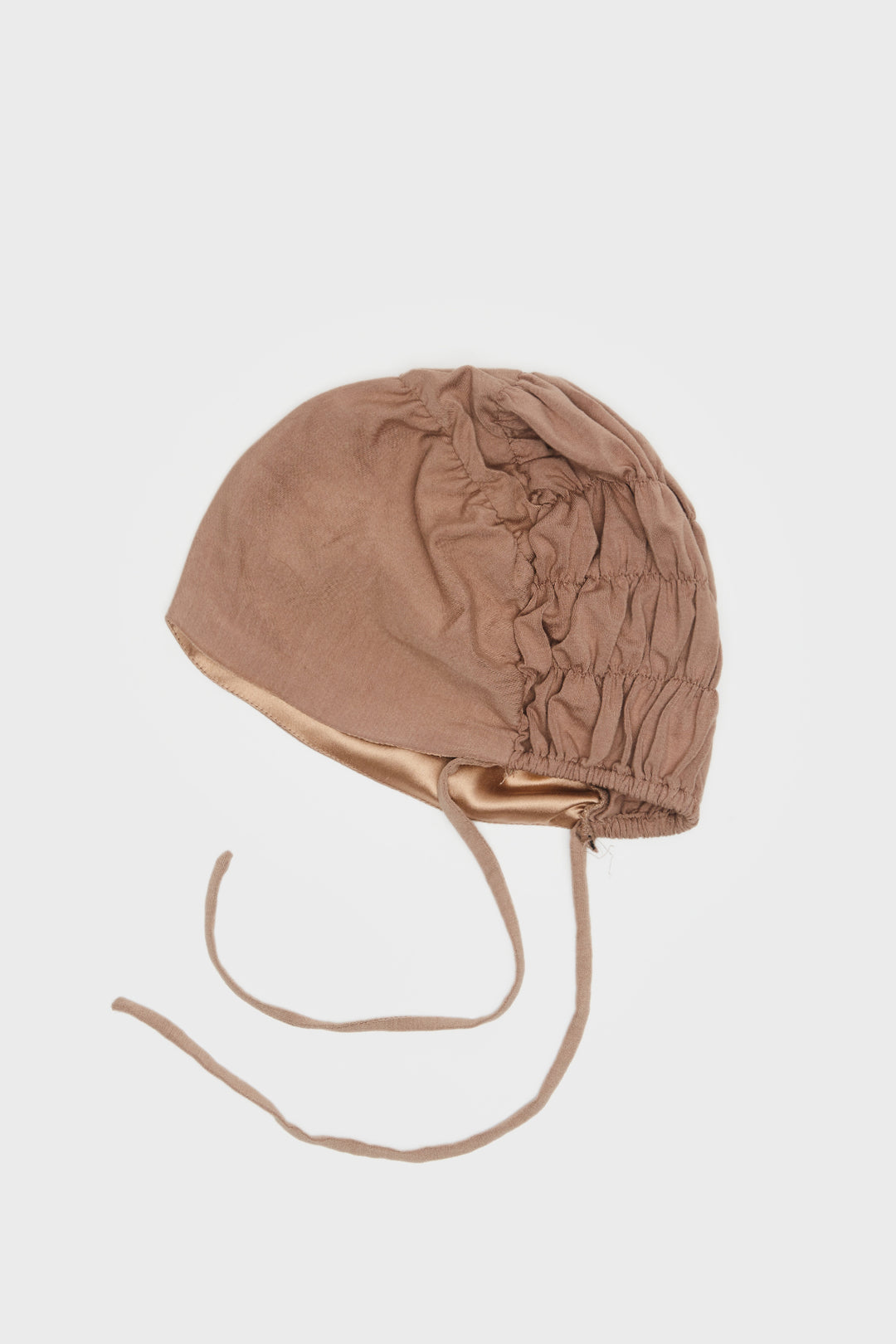 Satin-Blend Mocha Meringue Scrunchie Hijab Cap - CAVE