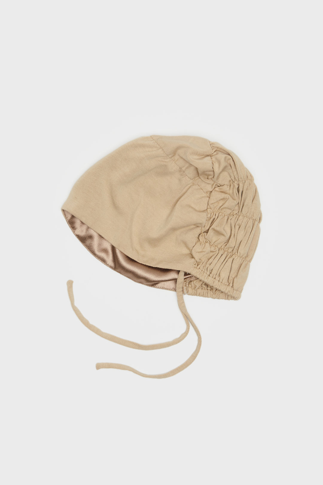 Satin-Blend Pastel Yellow Scrunchie Hijab Cap - CAVE