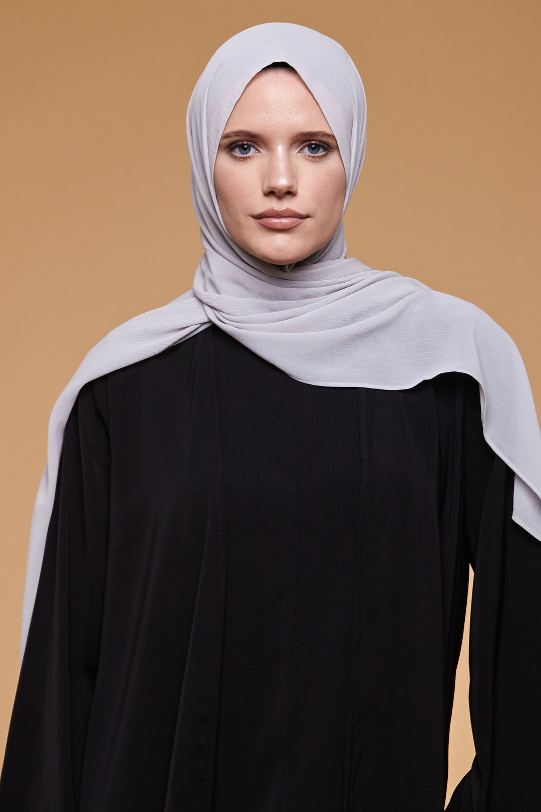 Wind Grey Crinkle Soft Crepe Hijab - CAVE