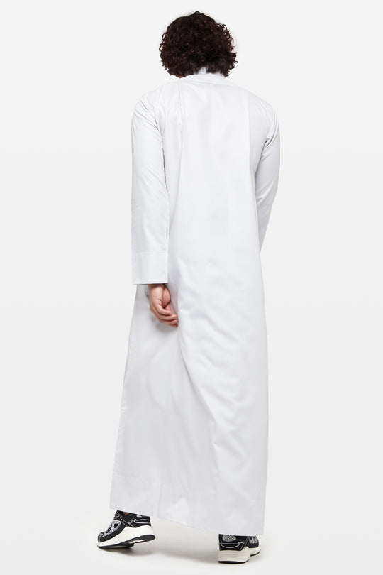 Wind Grey Kuwaiti Collar Thobe - CAVE