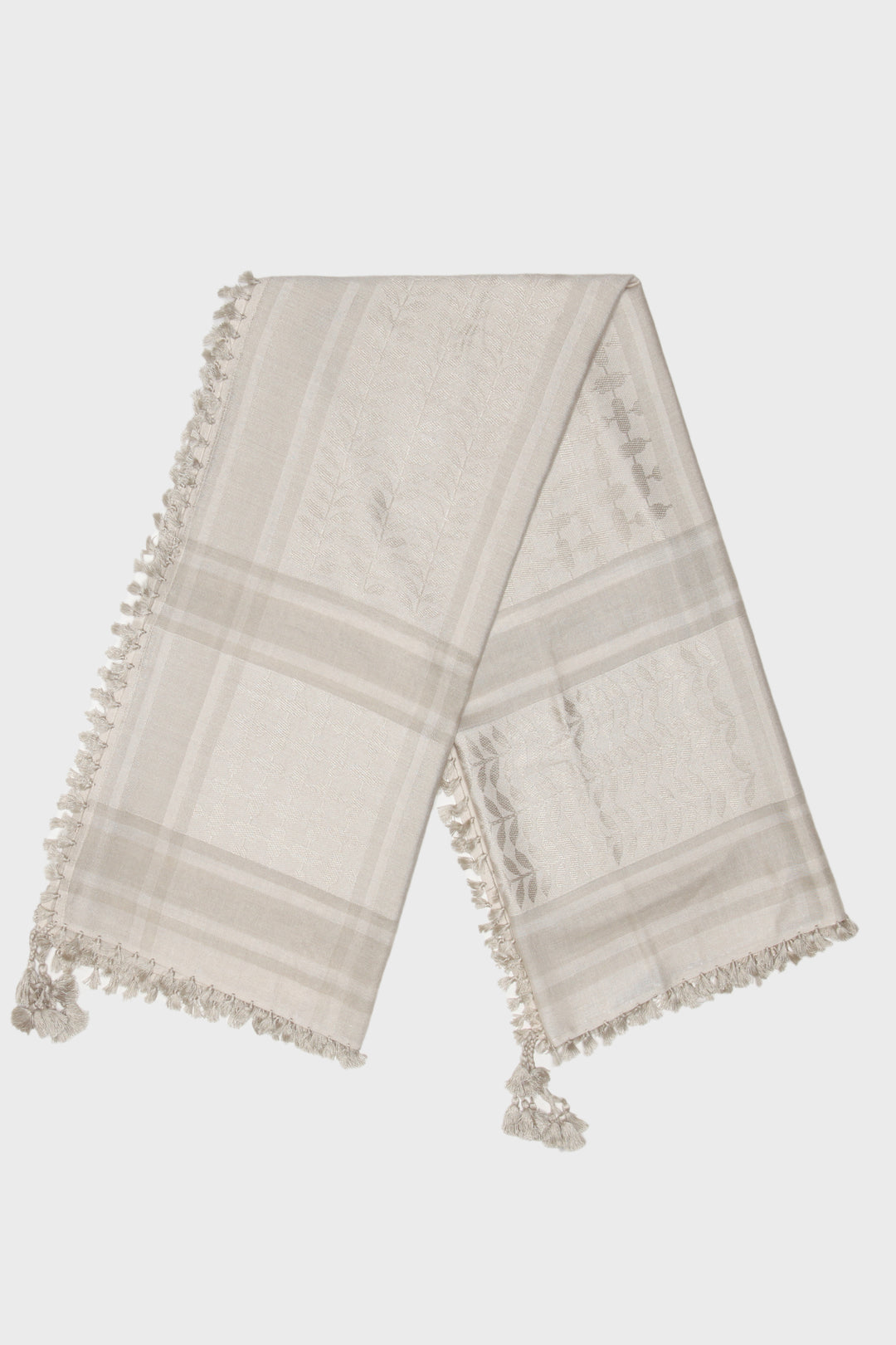 Wind Grey & Pumice Stone Bamboo Keffiyeh Scarf - CAVE