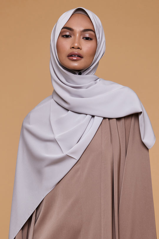 Wind Grey Soft Crepe Hijab - CAVE